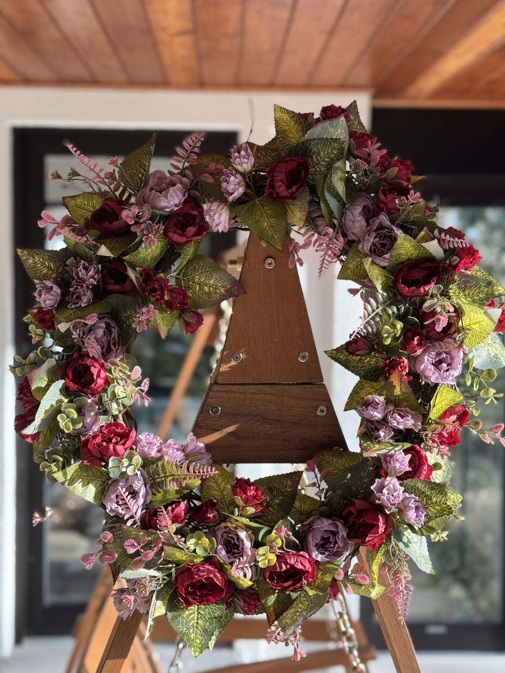 Red and Pink Garden Wreath