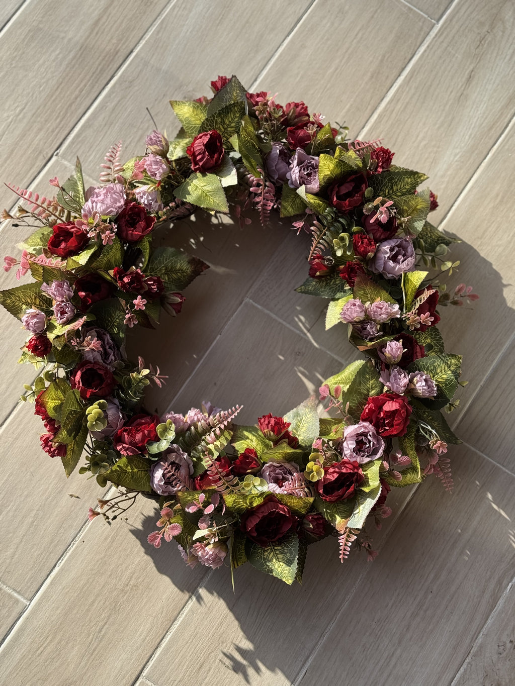 Red and Pink Garden Wreath