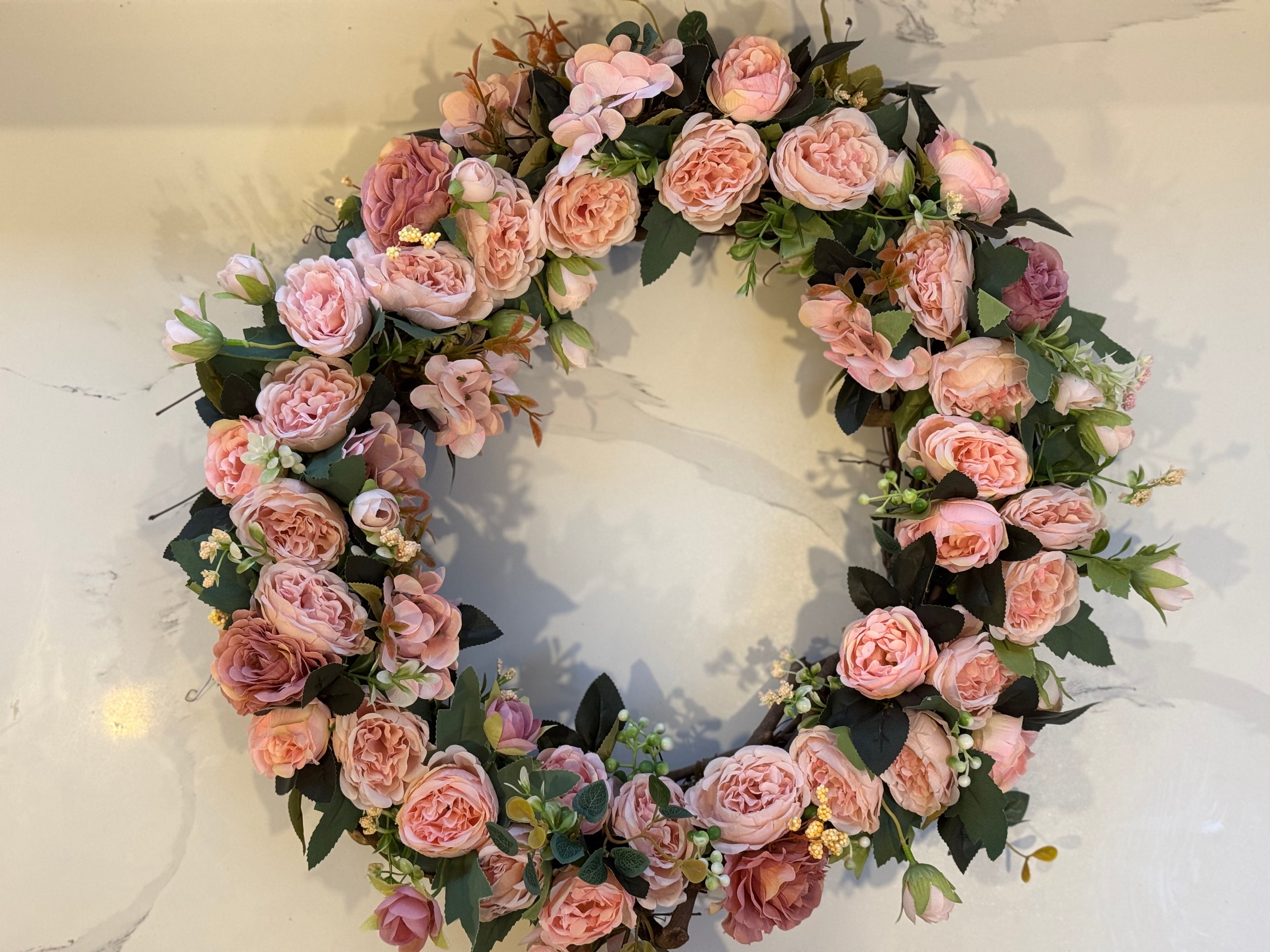 Pink Peony Wreath