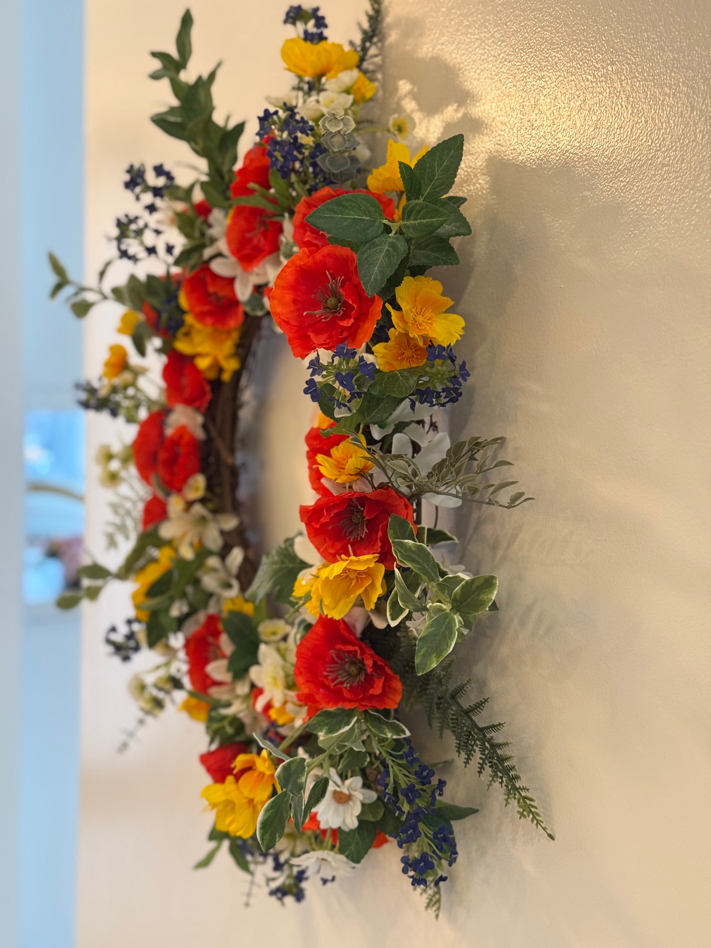 Red and Yellow Bloom Wreath