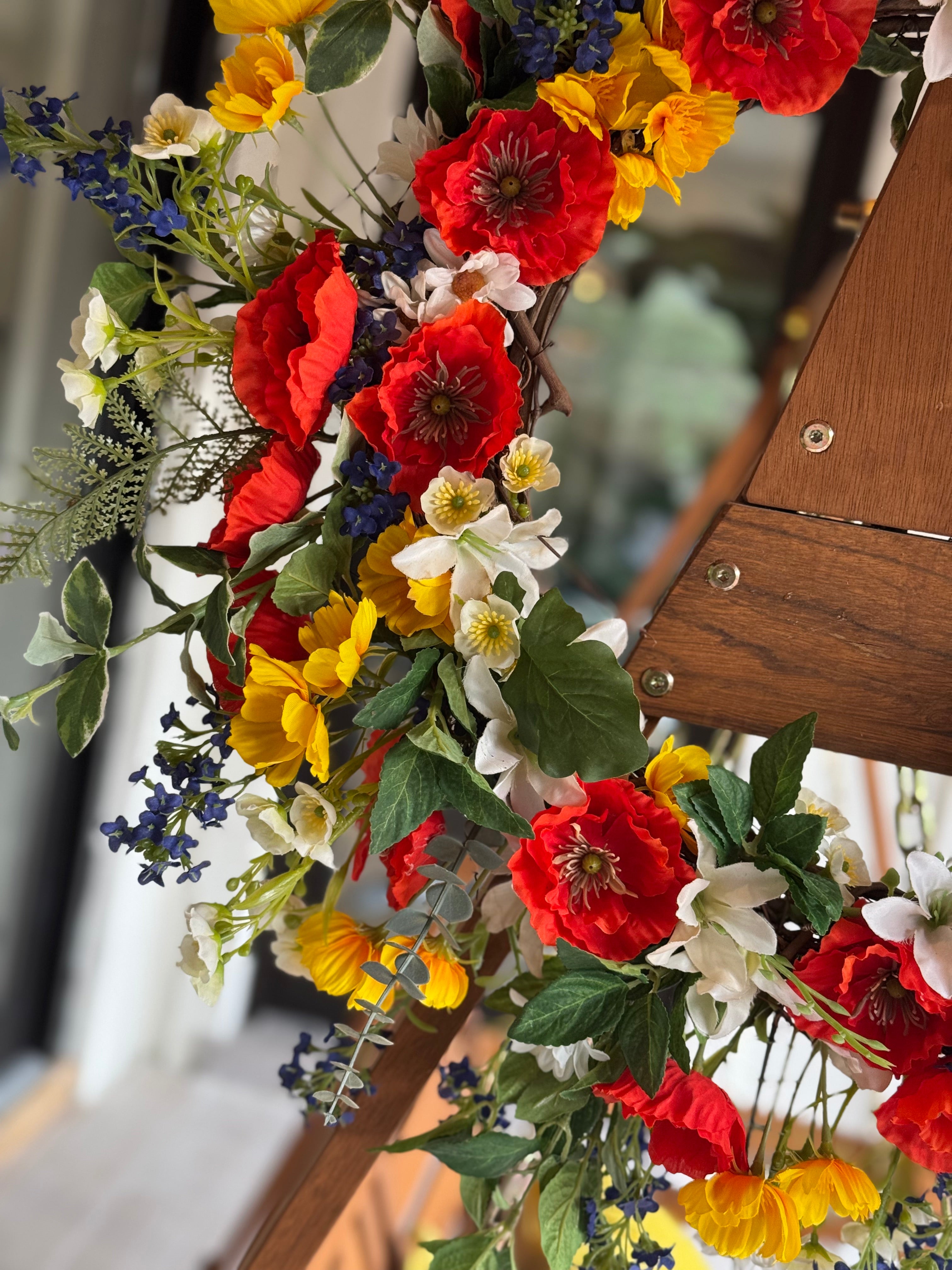 Red and Yellow Bloom Wreath
