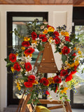 Red and Yellow Bloom Wreath