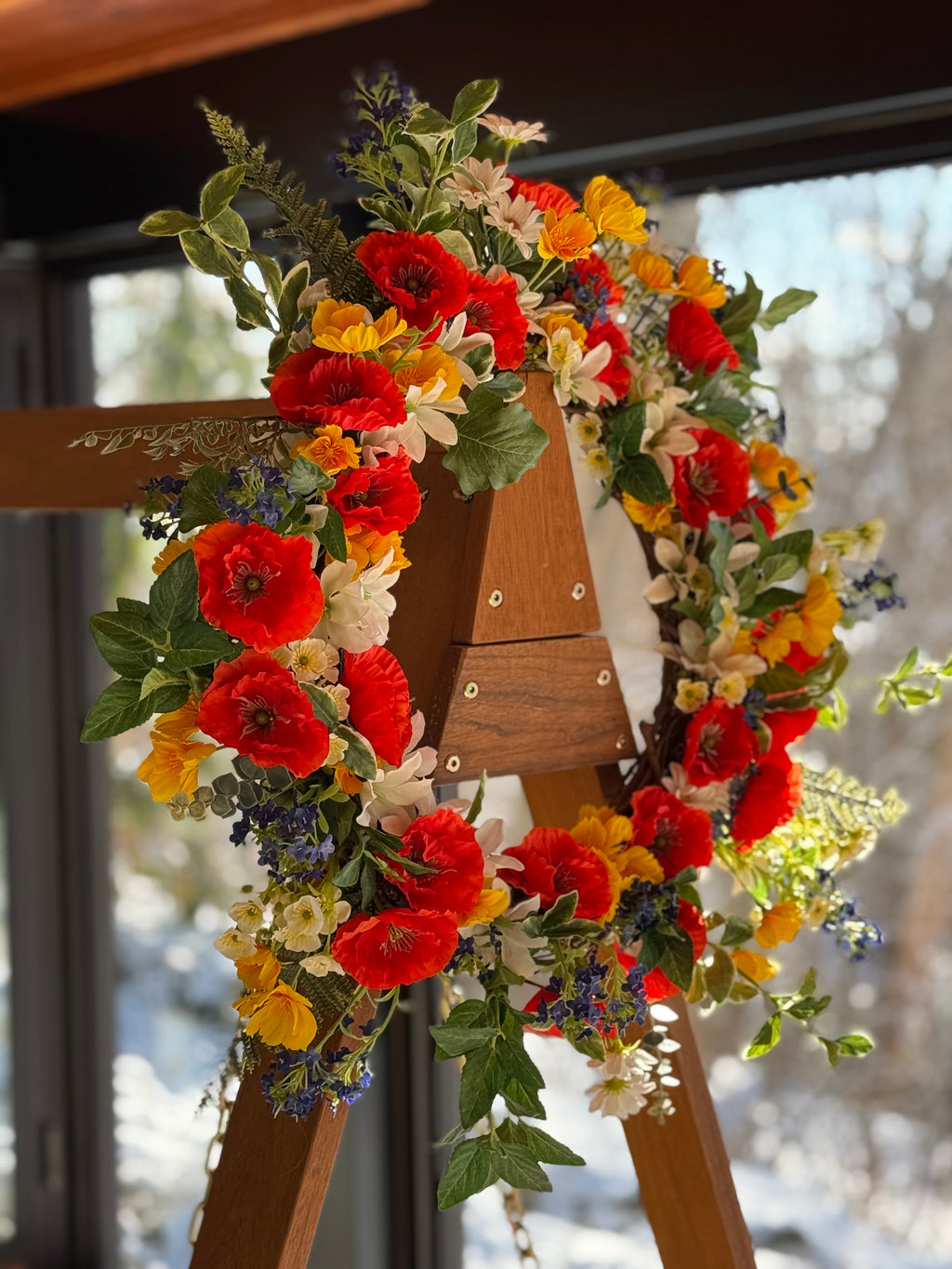 Red and Yellow Bloom Wreath