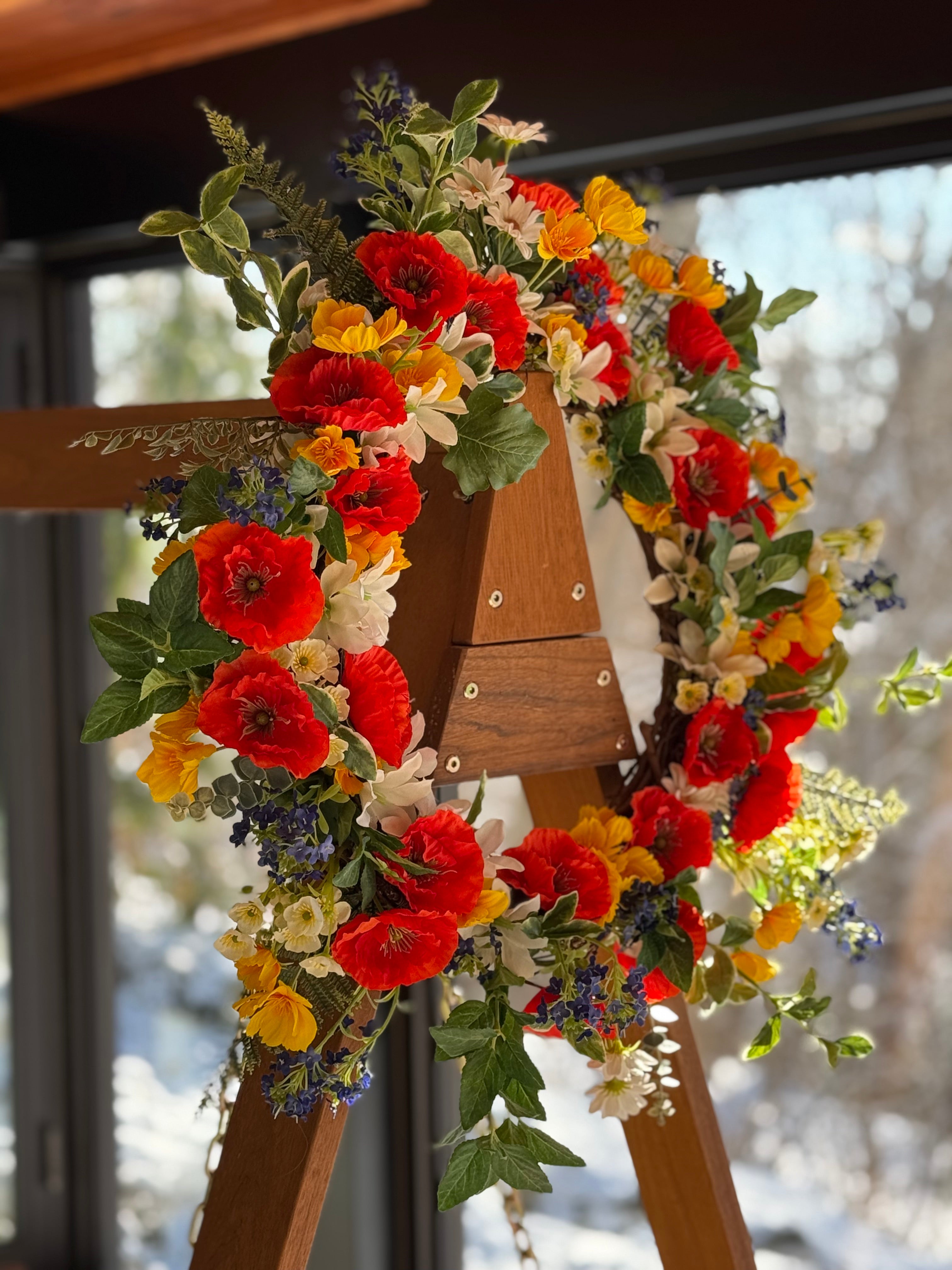 Red and Yellow Bloom Wreath