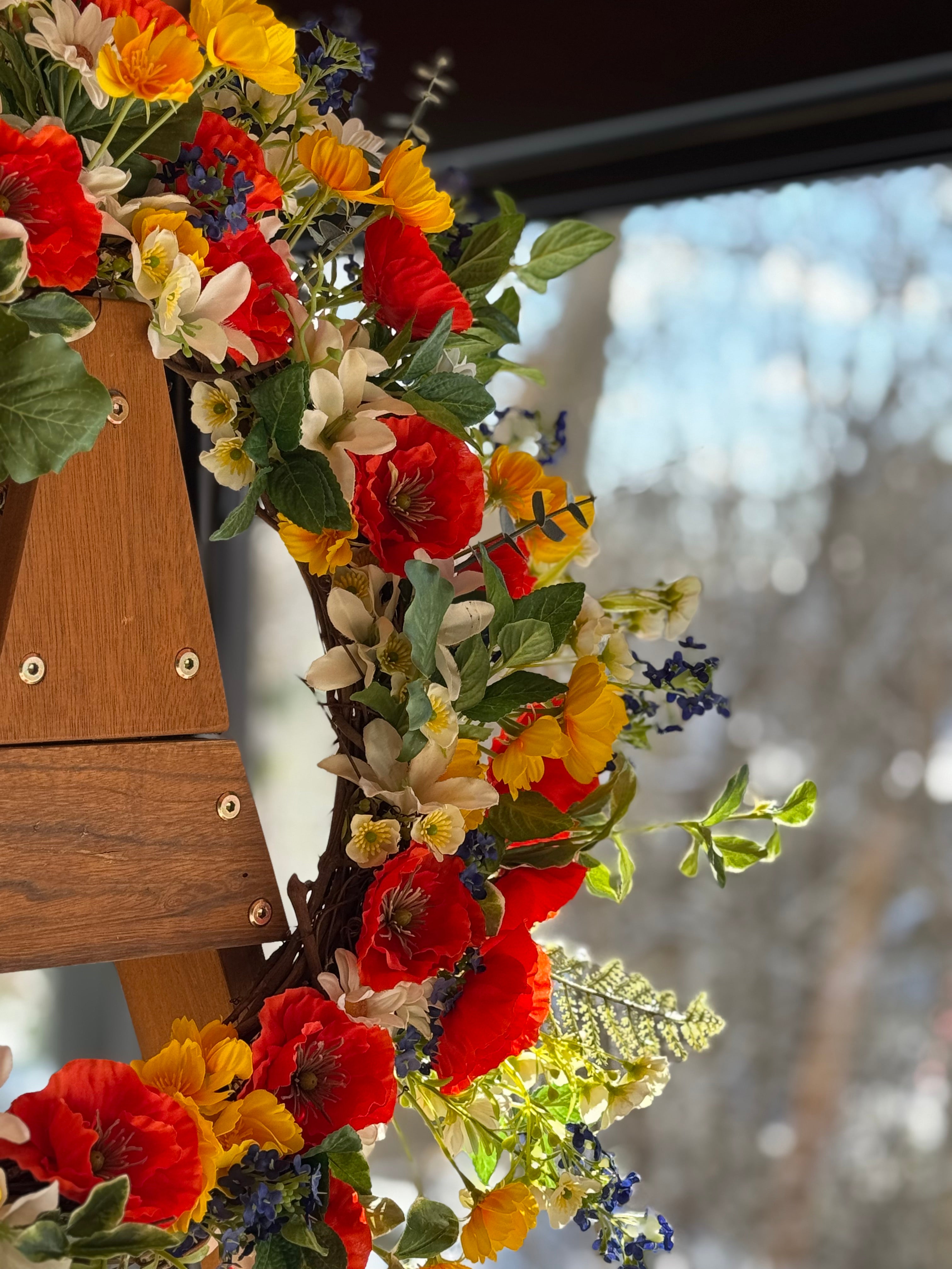 Red and Yellow Bloom Wreath