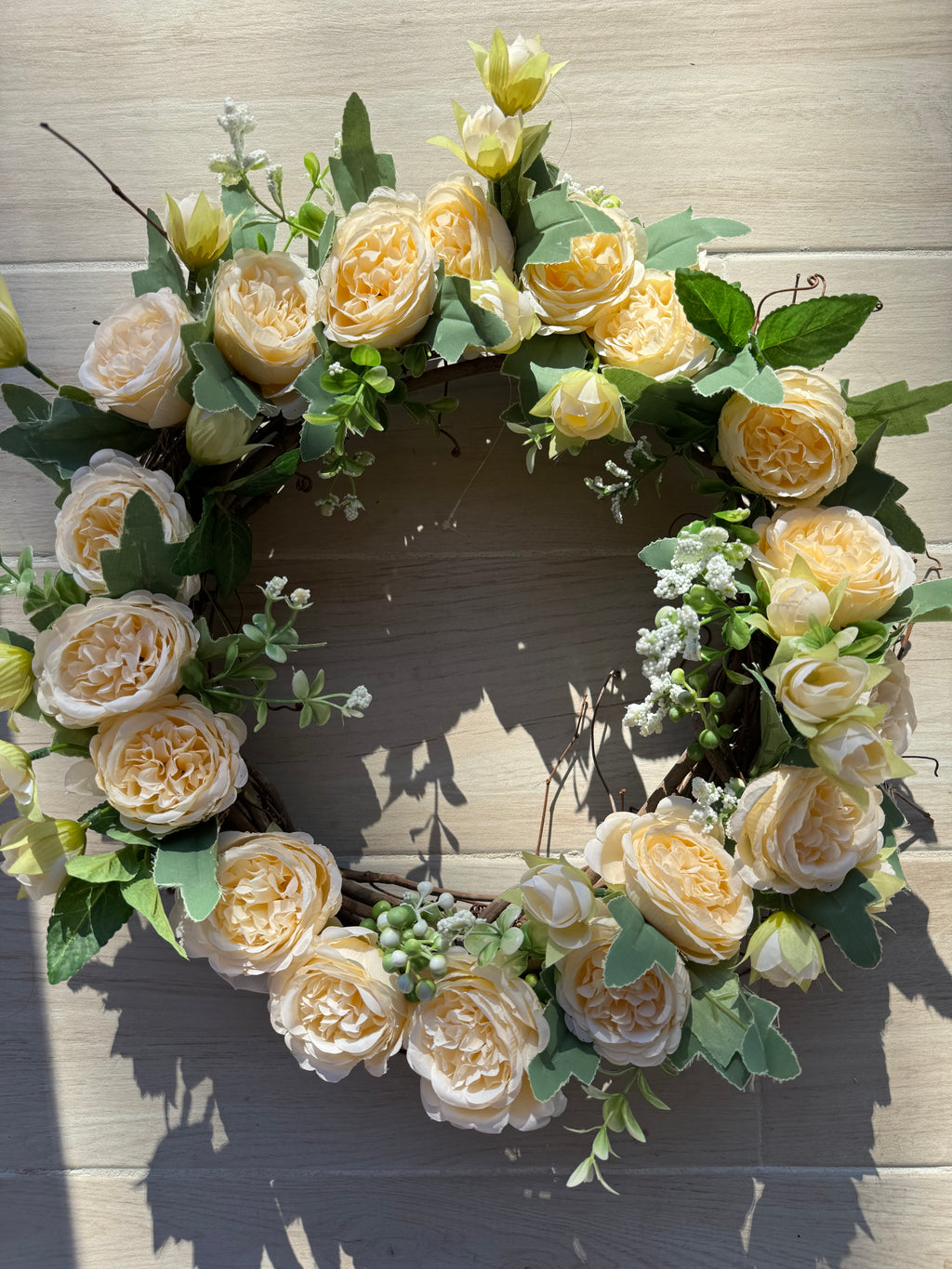 White Peony Wreath