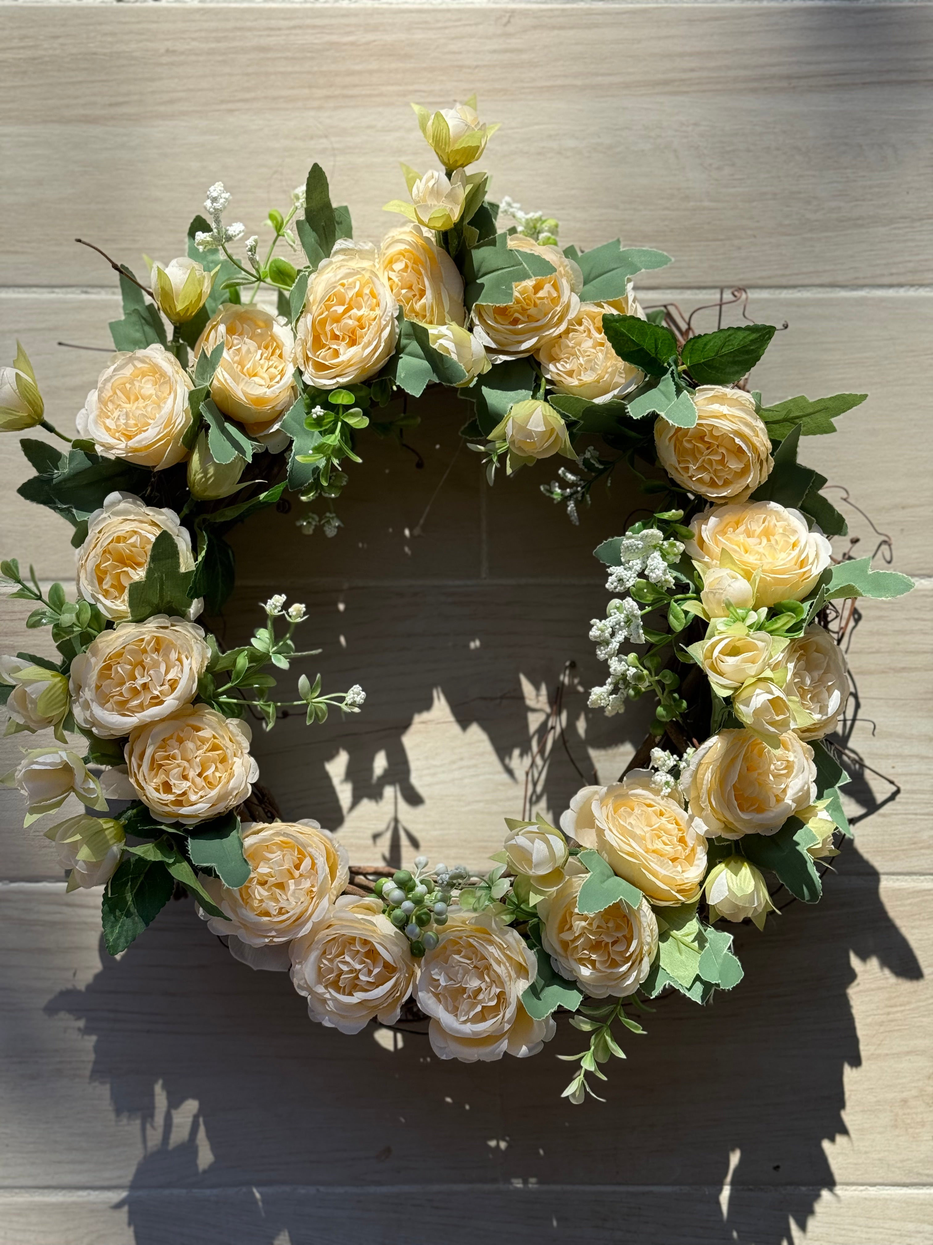 White Peony Wreath