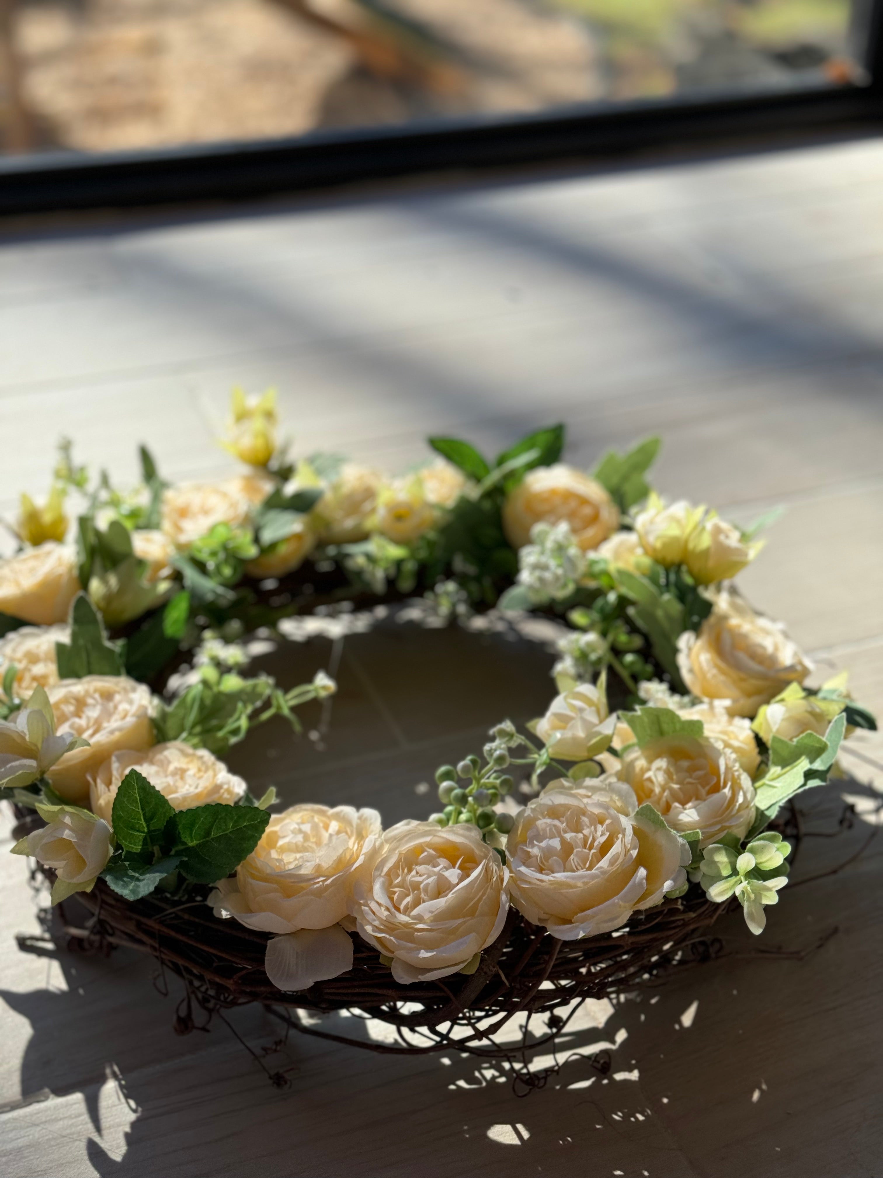 White Peony Wreath