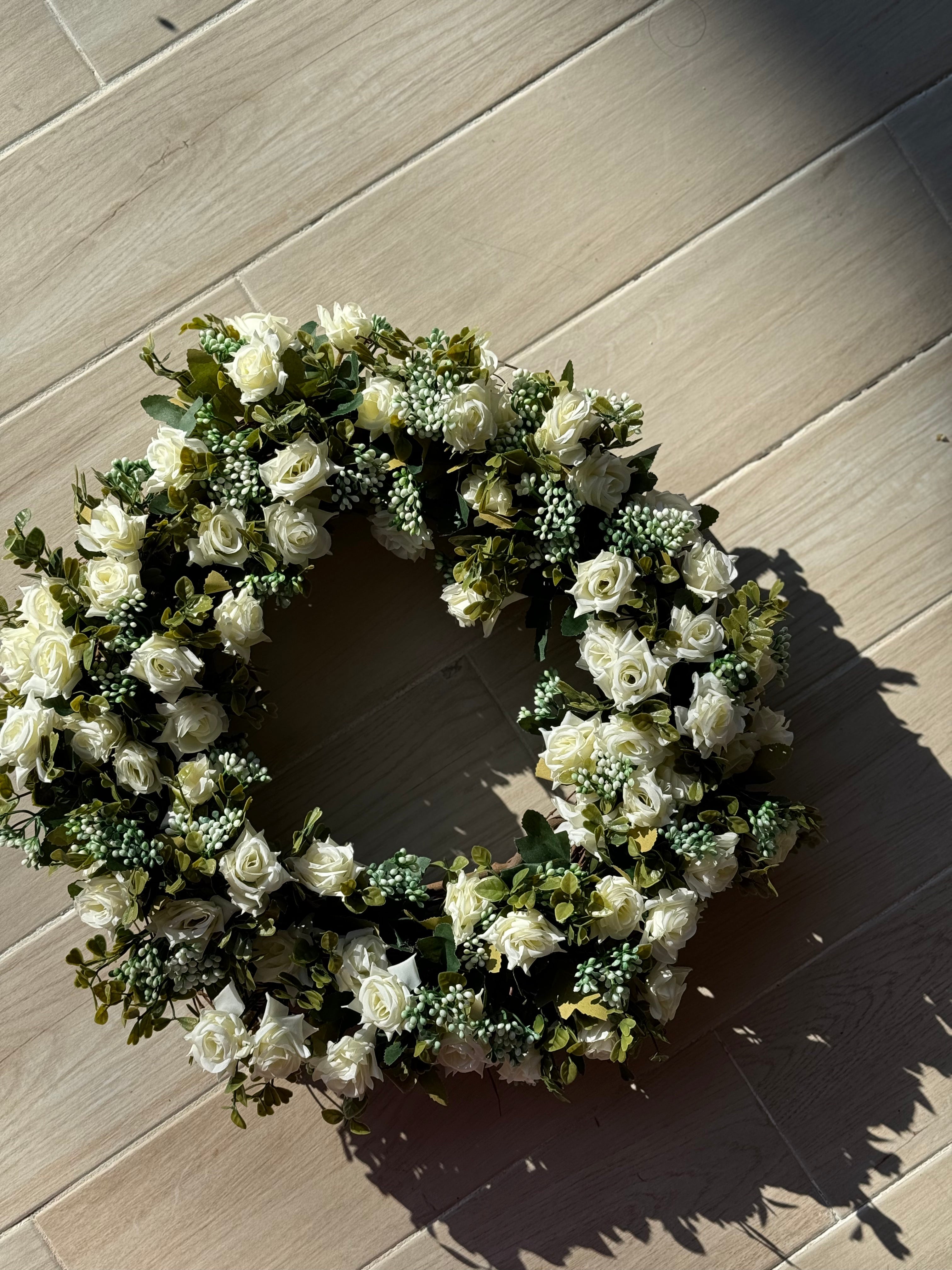 White Rose Wreath