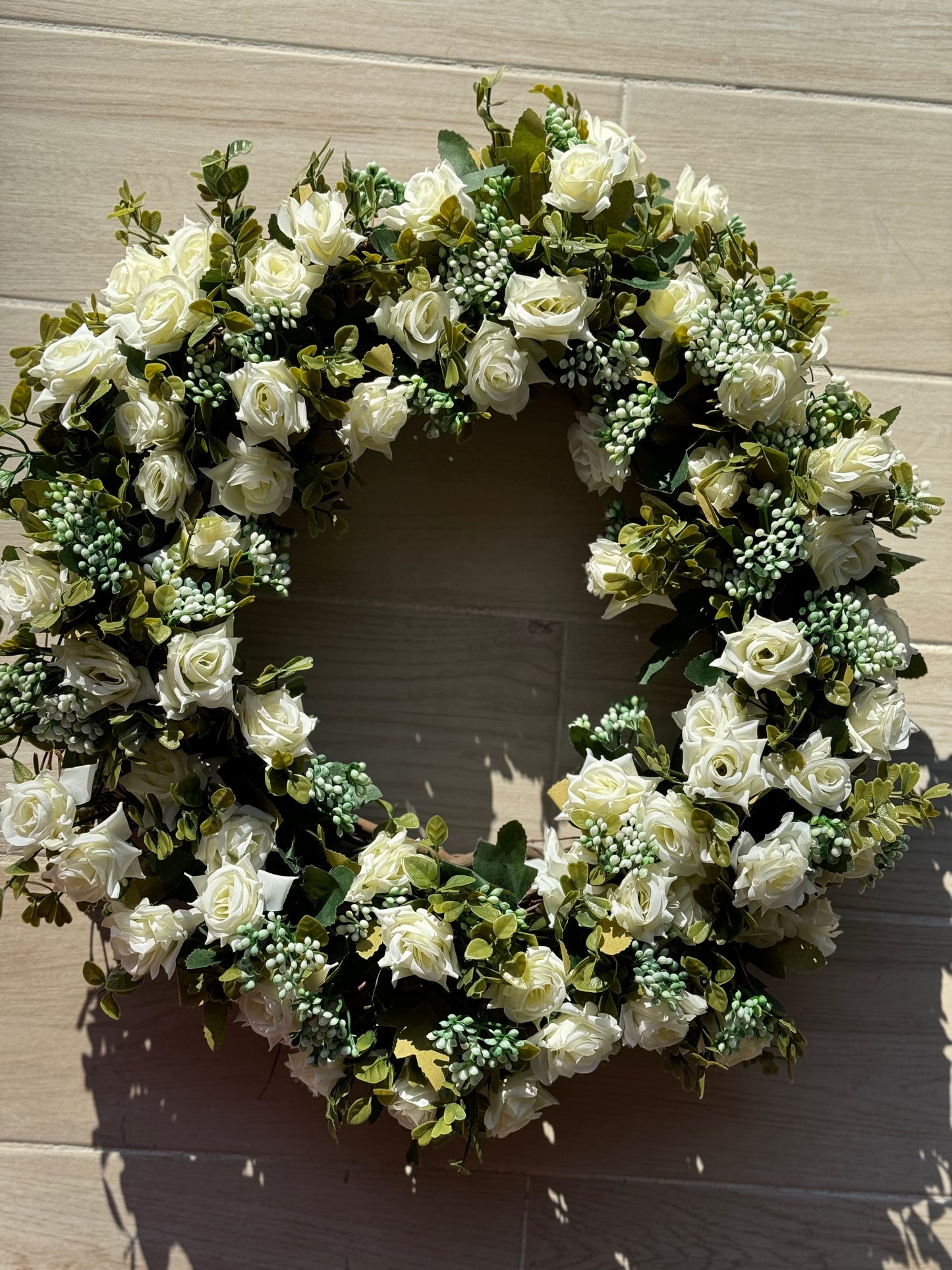 Faux Rose 20" Wreath