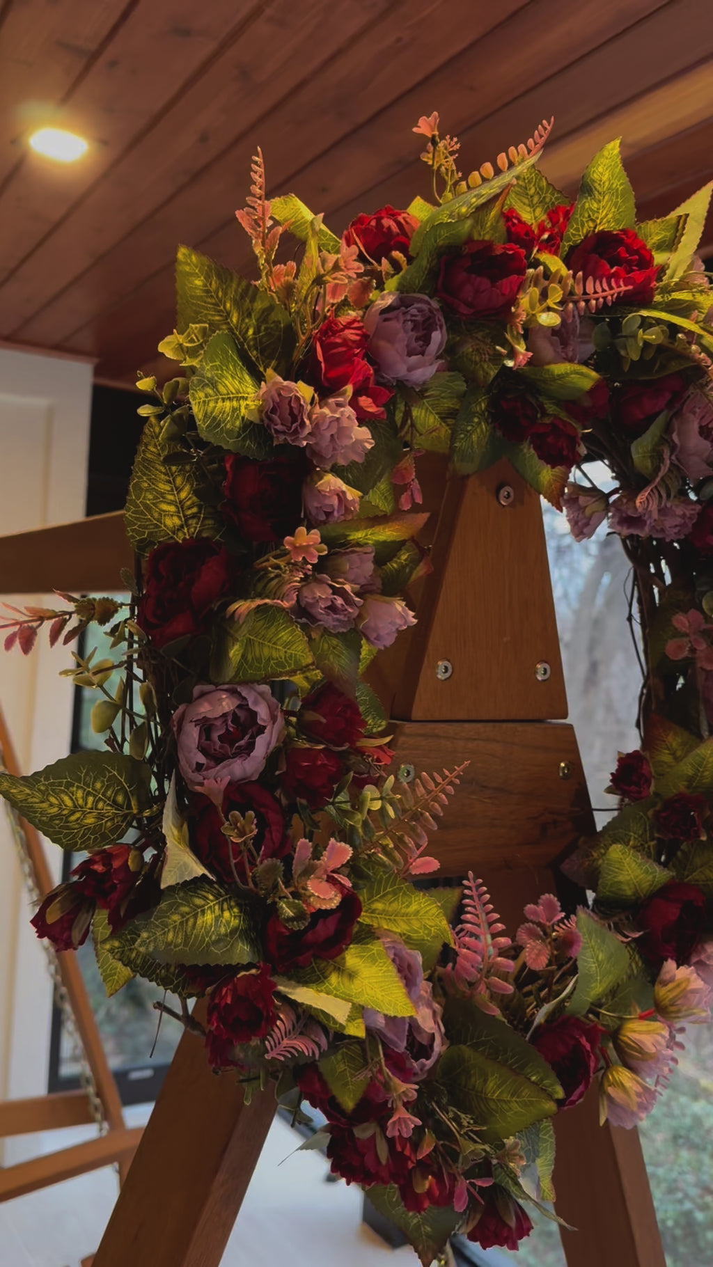 Red and Pink Garden Wreath