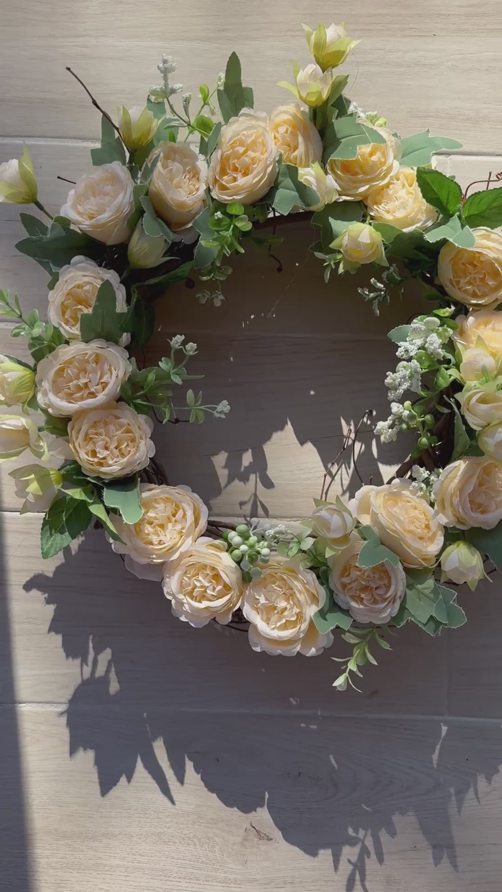 White Peony Wreath