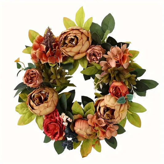 Peony Flower Wreath 13.7"