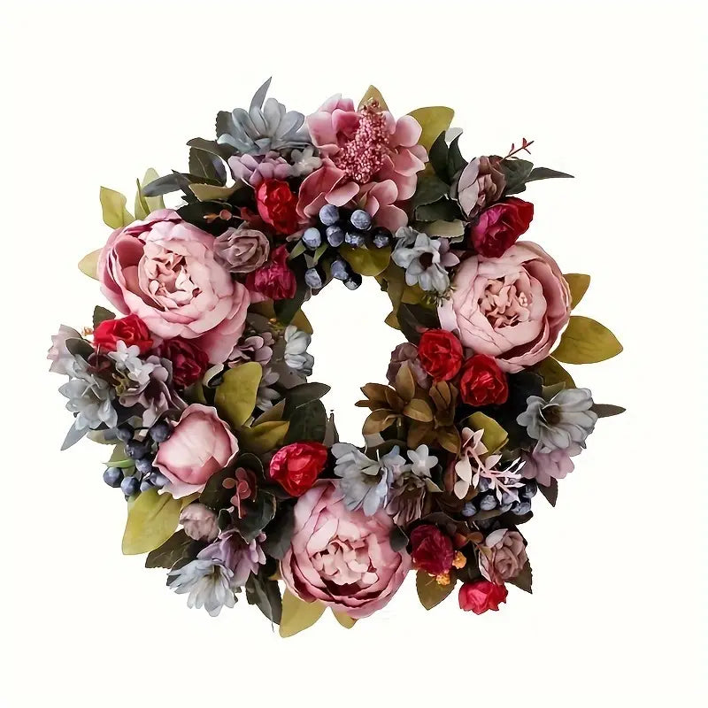 Floral peony wreath 13.8"